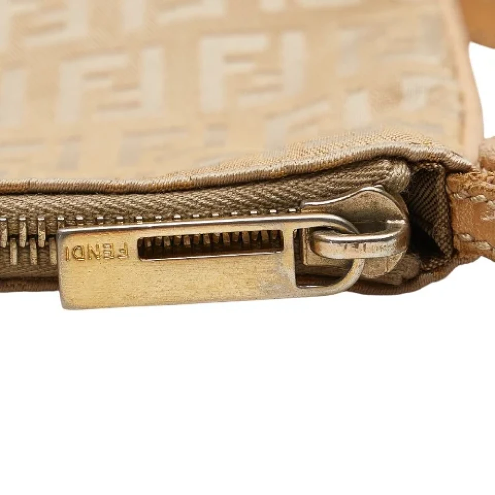 Fendi Vintage Pre-owned Canvas shoulder-bags Beige Dames