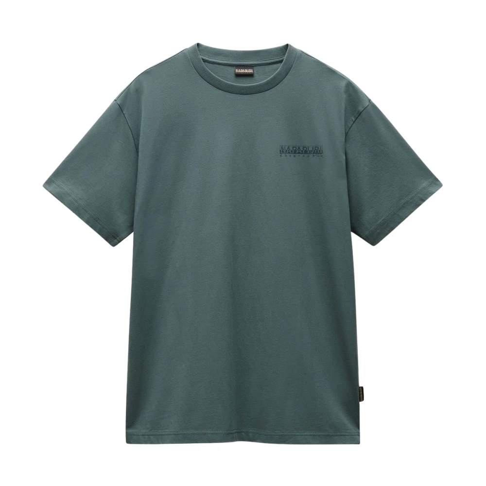 Napapijri Korte Mouw Bedrukt Katoenen T-shirt Green Heren