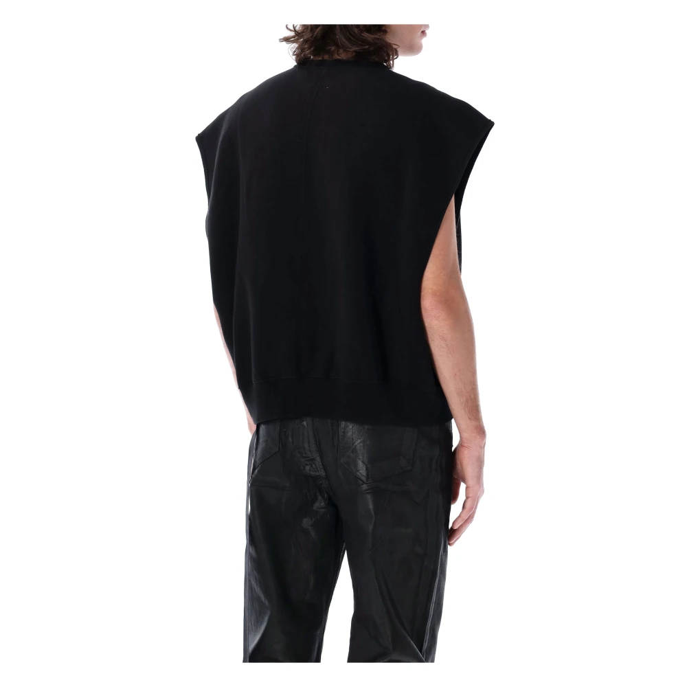 Rick Owens Zwart Gebreide Ss25 Mouwloze Sweatshirt Black Heren