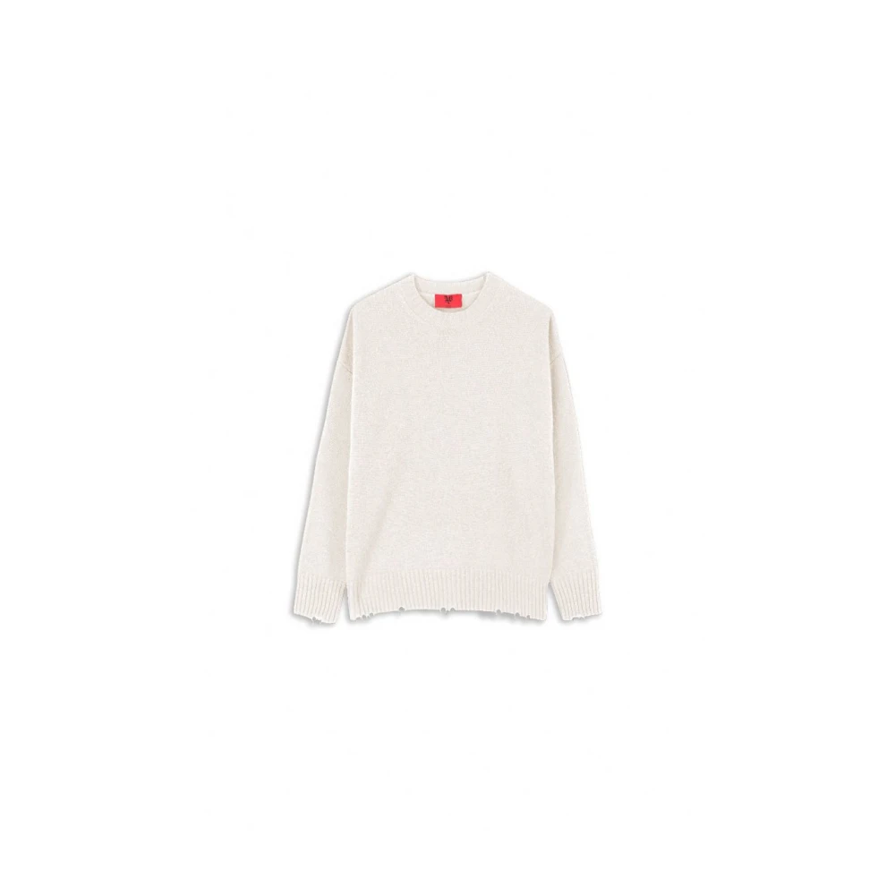 Aniye By Zachte wollen trui met stoere details White Dames