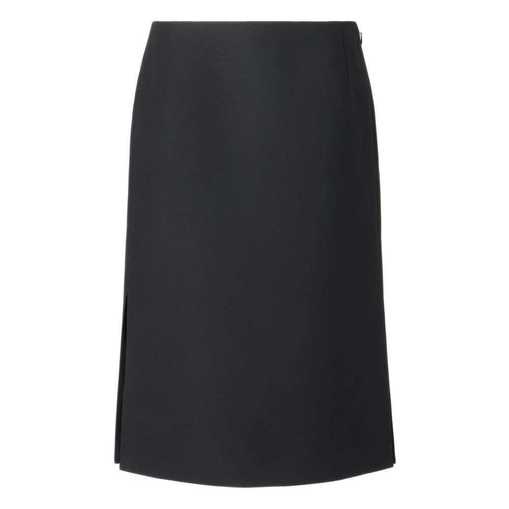 Fendi Wool And Silk Midi Pencil Skirt - Female - Midi Skirts - Black - Xs - Skirts