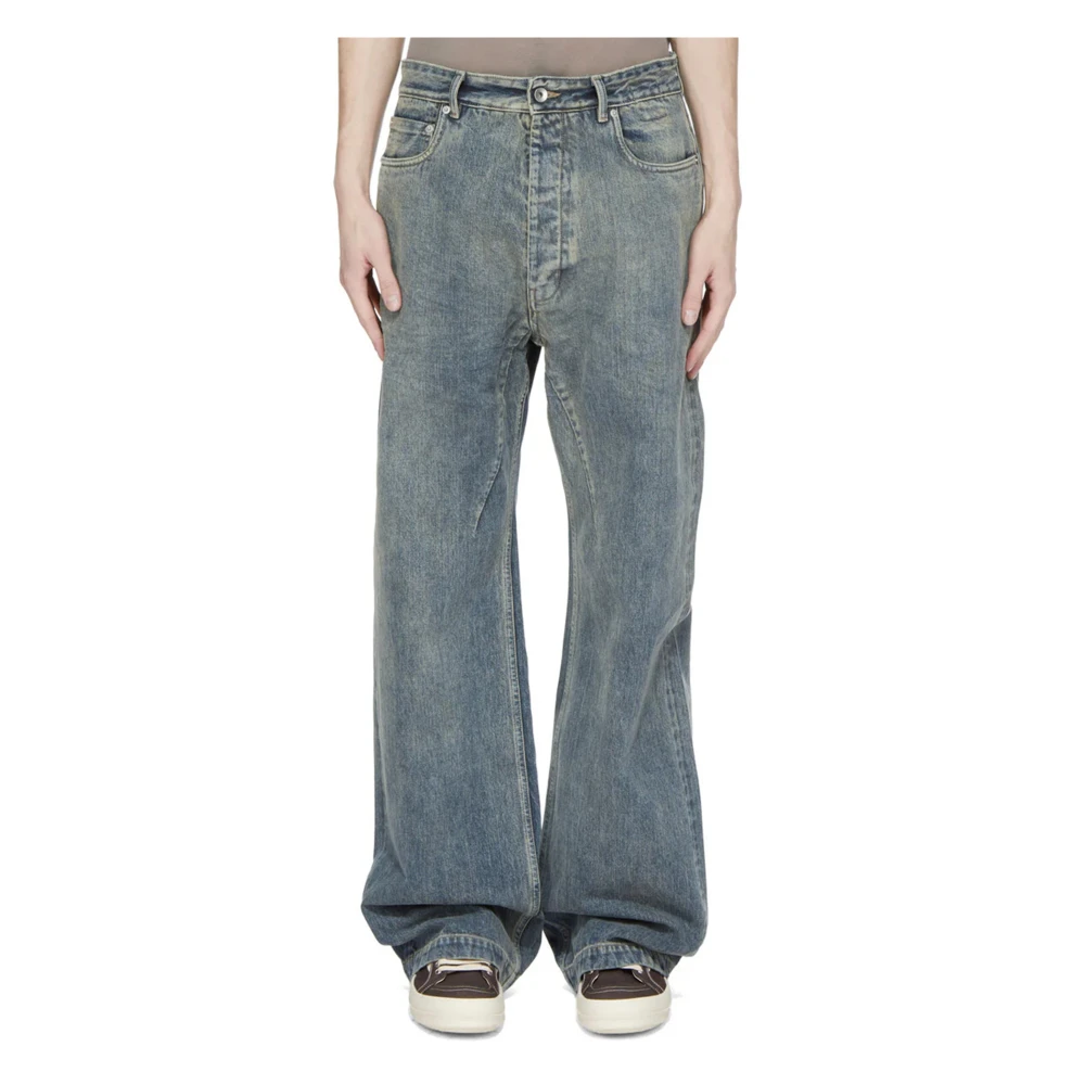 Rick Owens Drkshdw Uomo Blu Jeans Ampi - Immagine 2