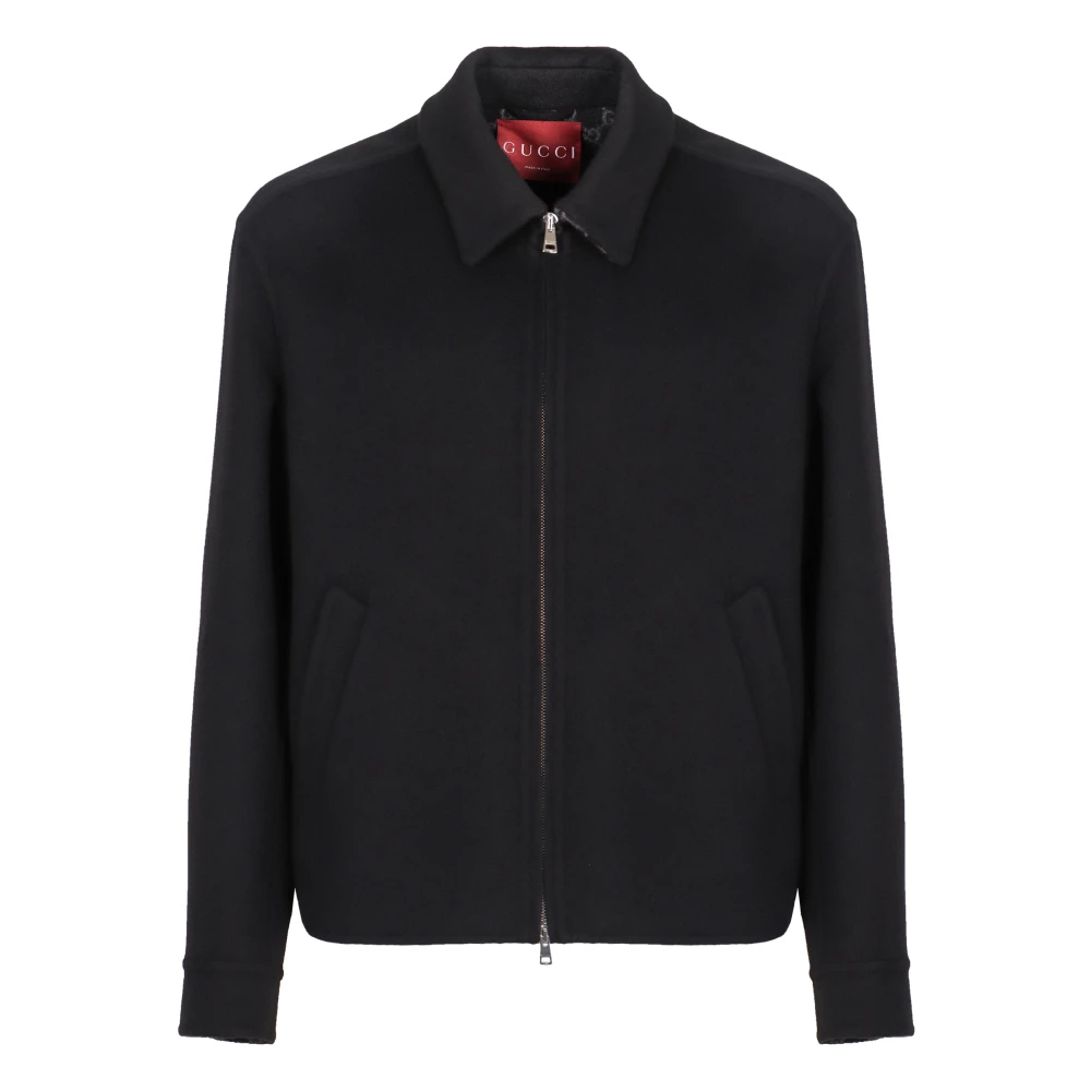 Gucci Black Wool Double Zip Jacket - Male - Light Jackets - L - Jackets
