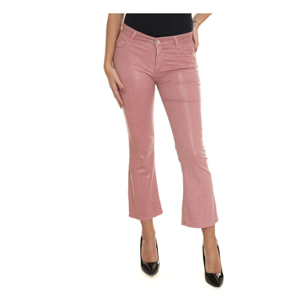 Liu Jo Trompetbodem Adelaarprint Broek Pink Dames