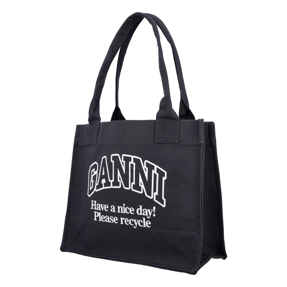 Ganni Gemakkelijke Shopper Tas Black Dames