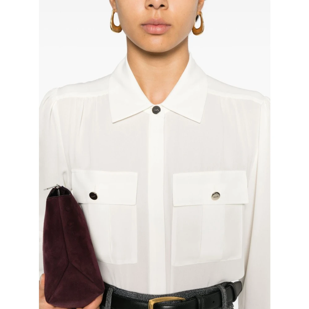 Liu Jo Witte Zak Knoop Shirt Aw24 White Dames