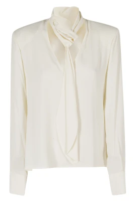 Blus med scarfdetalj