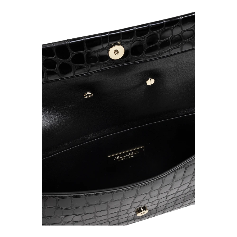 Dsquared2 Clutch Double D Black Dames
