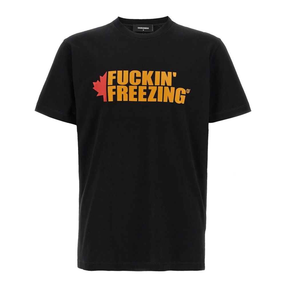 Dsquared2 Men's Black T-Shirts, Xl, Cool Fit Cotton Crew Neck T-Shirt
