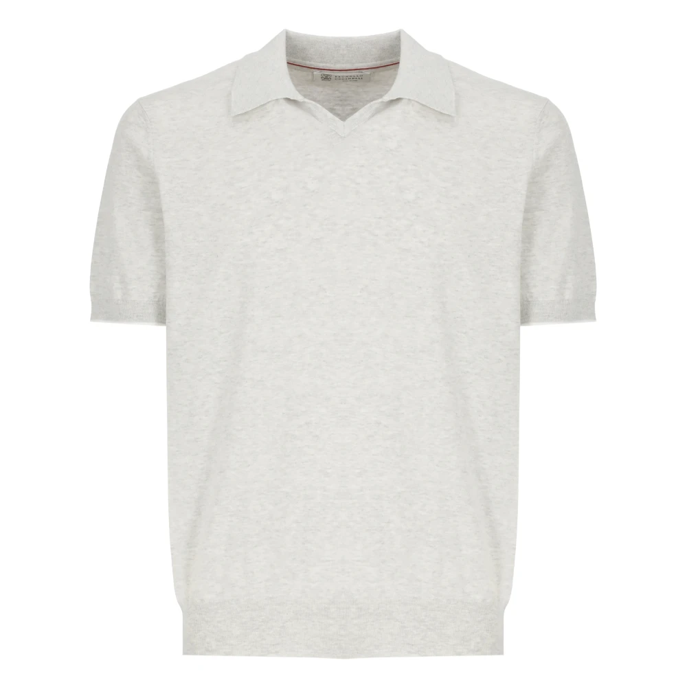 BRUNELLO CUCINELLI Grijze Katoenen Poloshirt voor Mannen Gray Heren