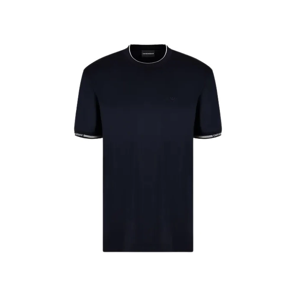 Emporio Armani Navy LYO Blend T-Shirt Blue Heren