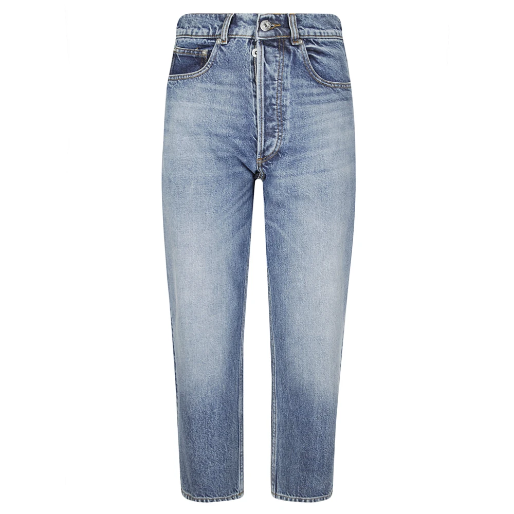 JW Anderson Cropped Straight Leg Jeans met Zakken Blue Dames