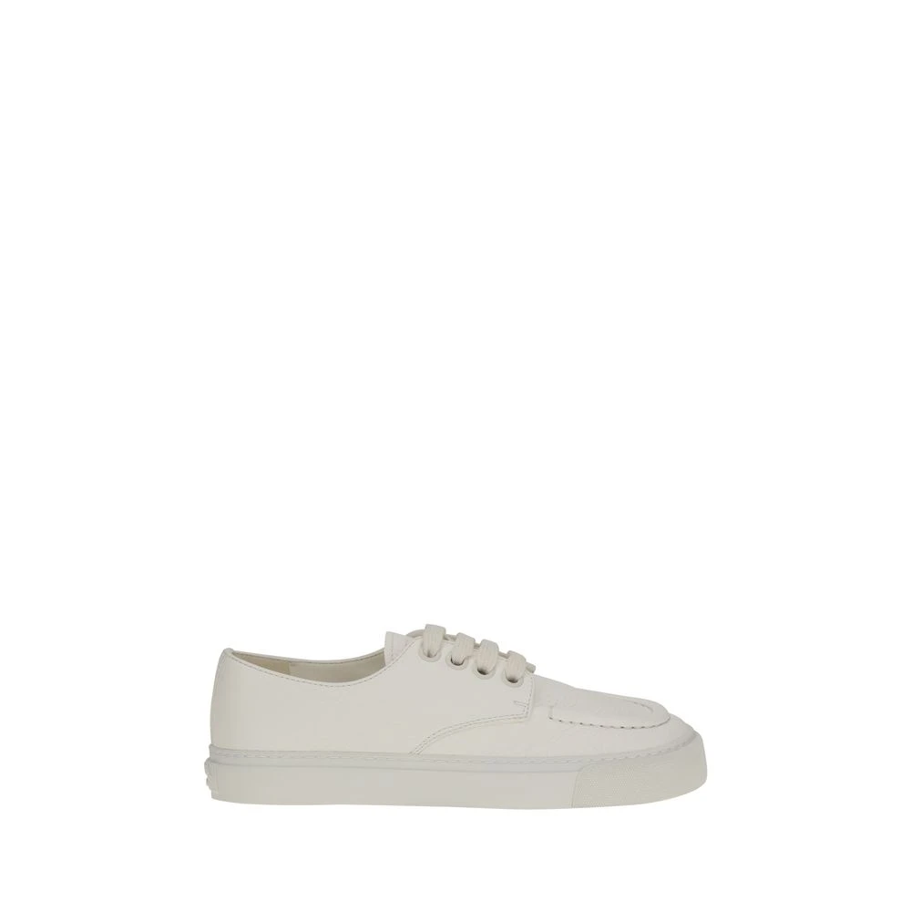 Prada Men's White Leather Sneakers With Iconic Design