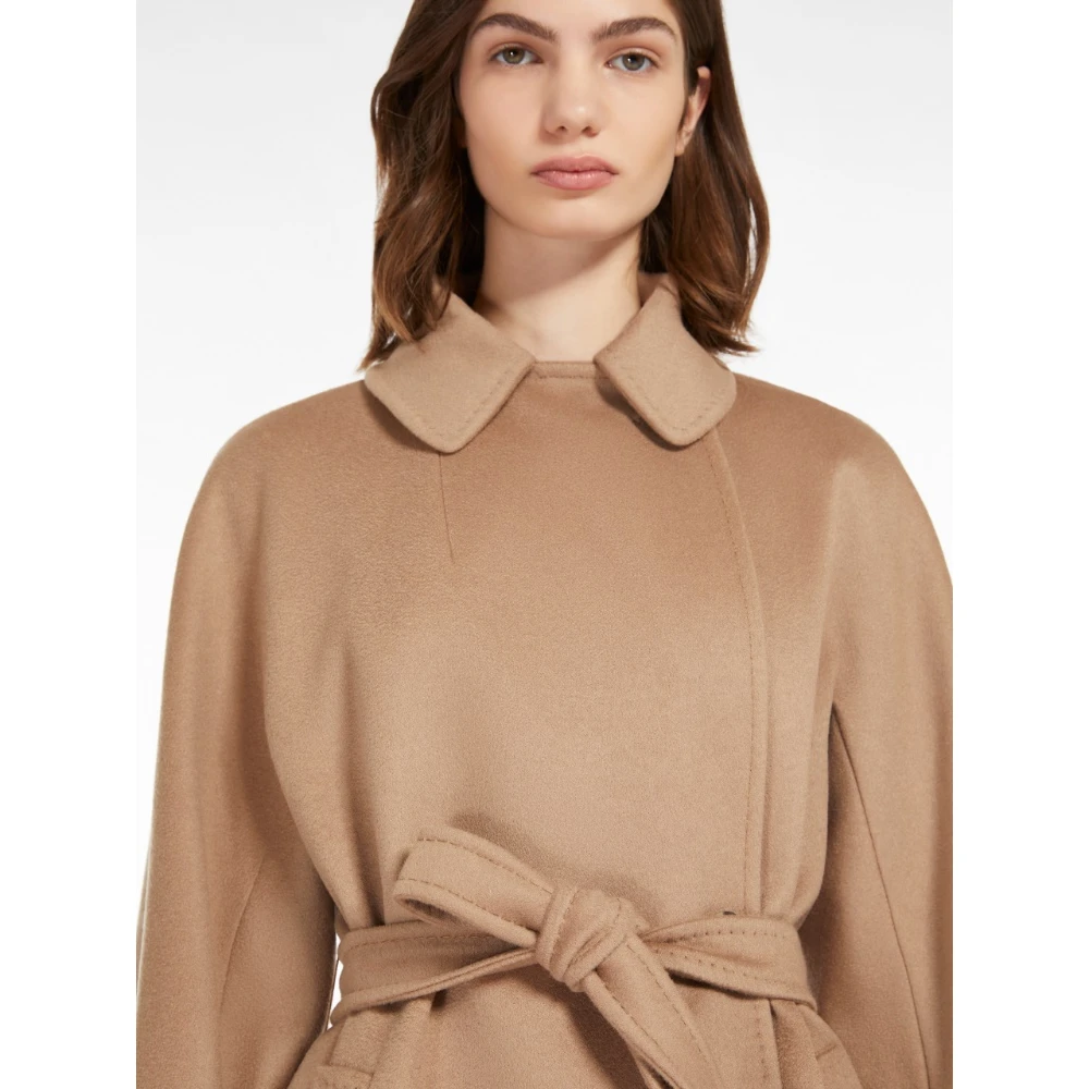 Max Mara Weekend Kasjmier Double-Breasted Kameeljas Brown Dames