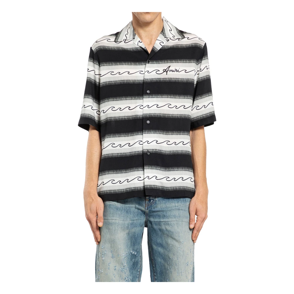 Amiri Wave Baja Gestreept Shirt Black Heren