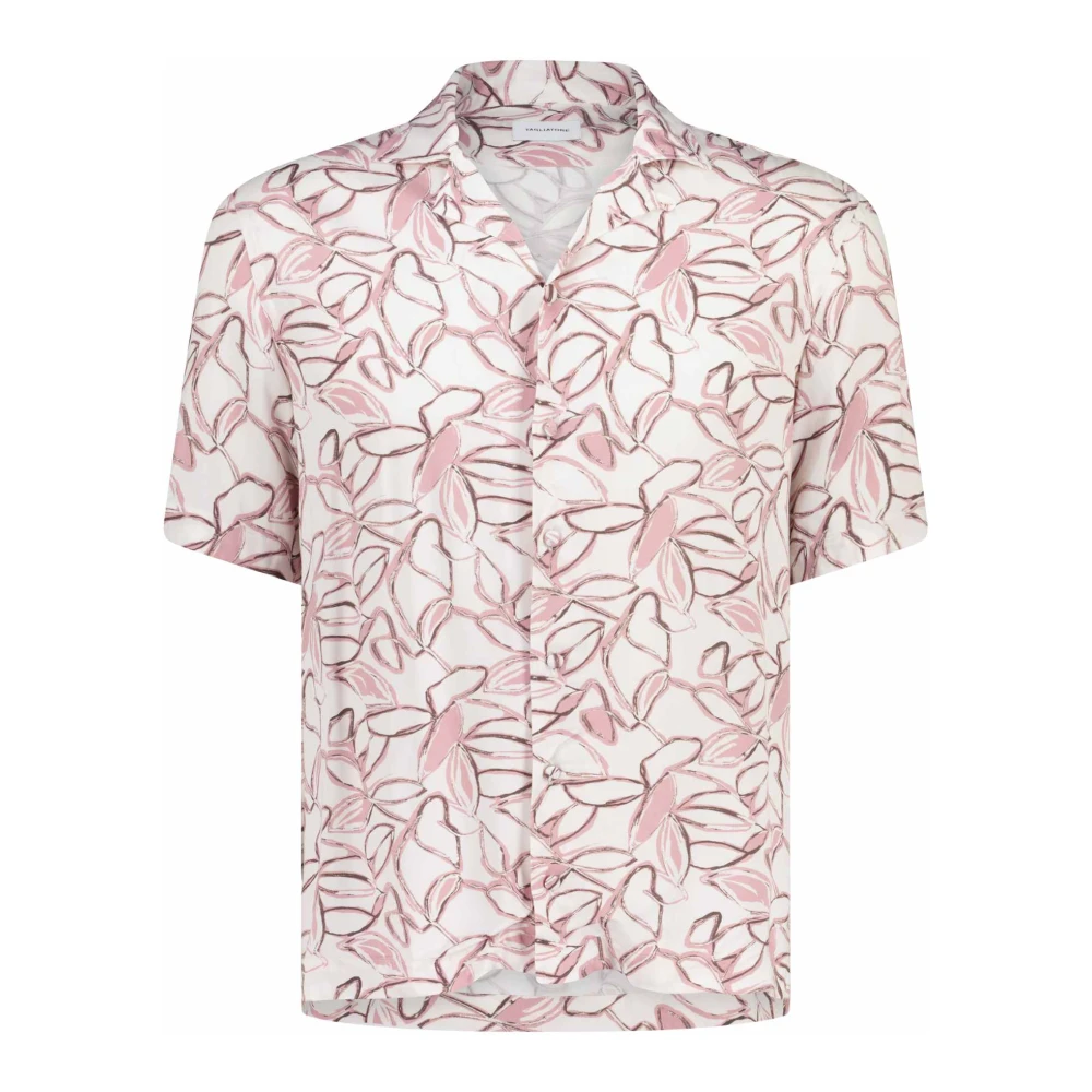 Tagliatore Overhemd Hawaii met Patroon Pink Heren
