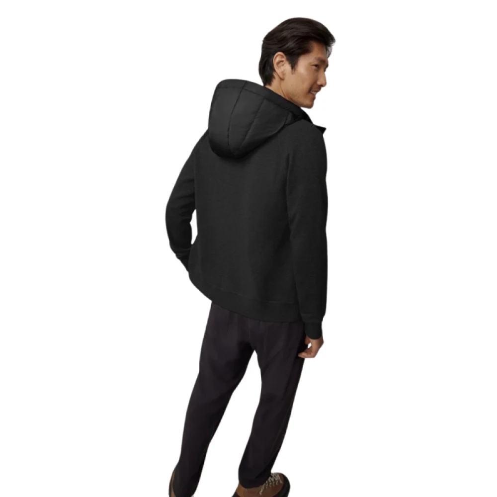 Canada Goose Zwarte HyBridge Huron Hoodie met rits Black Heren
