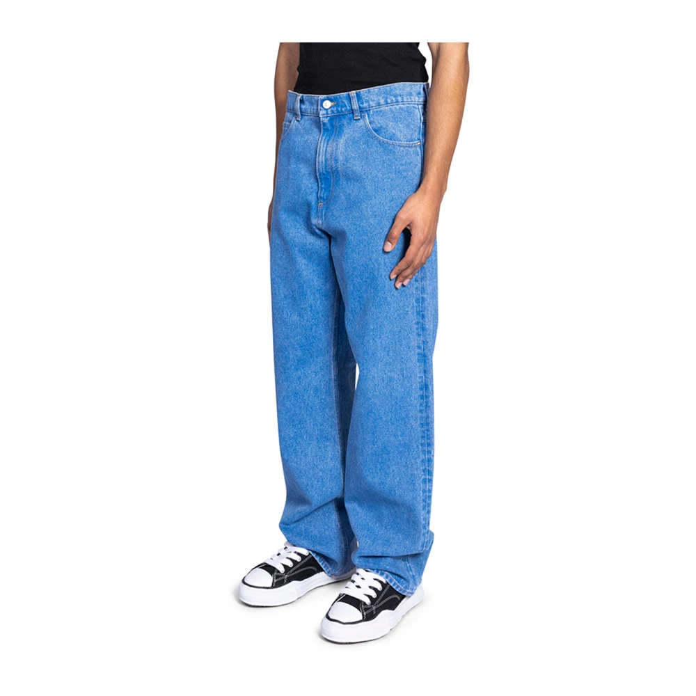 Marni Blauwe Wide-Leg Denim Jeans Blue Heren
