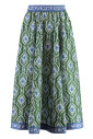 printed-silk-elastic-waistband-skirt