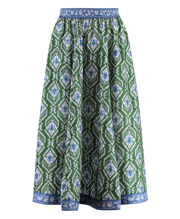 printed-silk-elastic-waistband-skirt