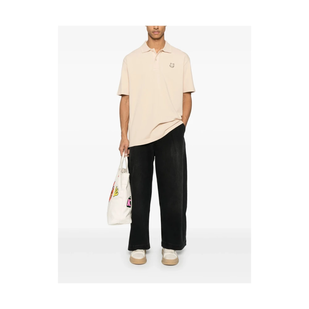 Maison Kitsuné Beige Trui met Korte Mouwen Beige Heren
