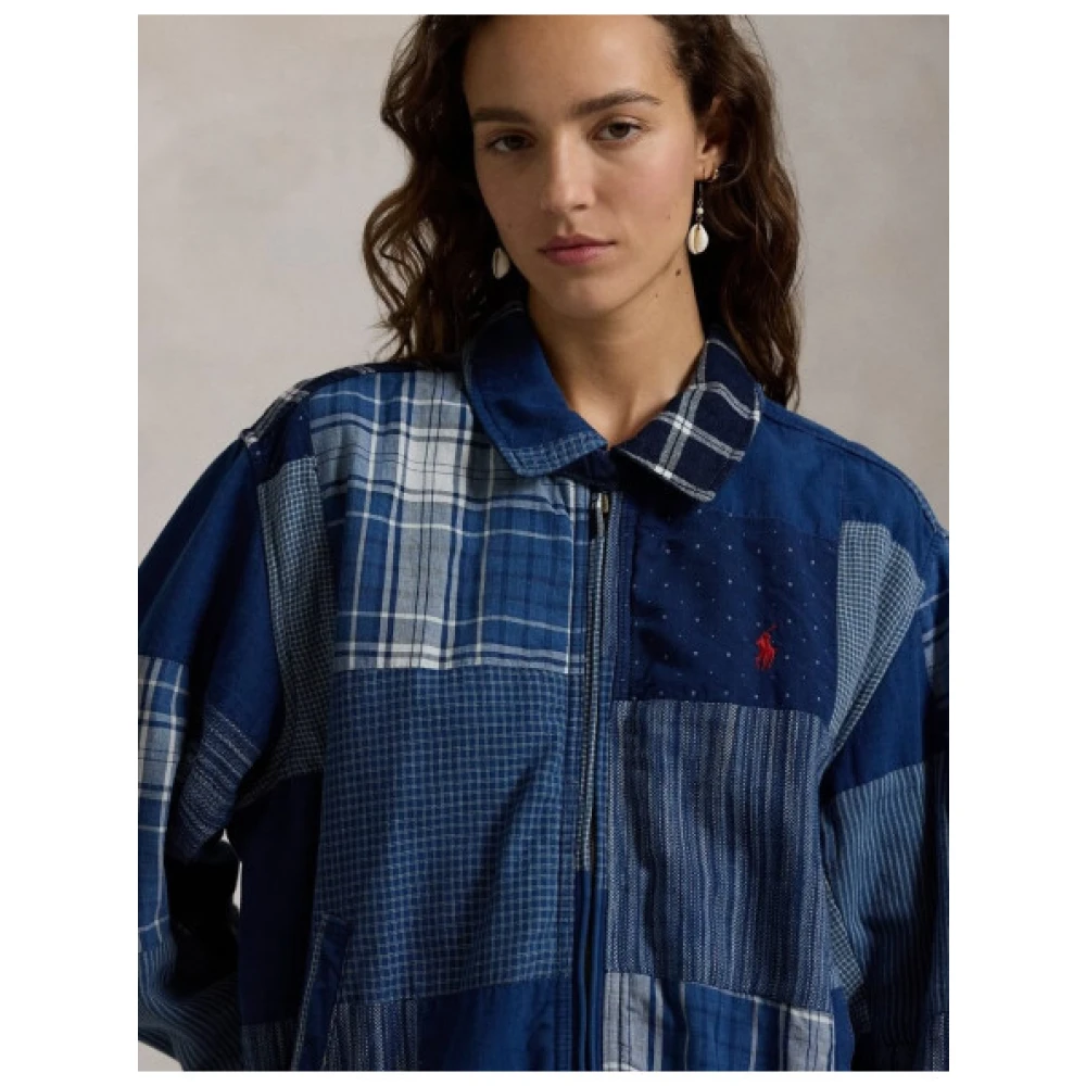 Polo Ralph Lauren Patchwork Katoen en Linnen Windjack Blue Dames