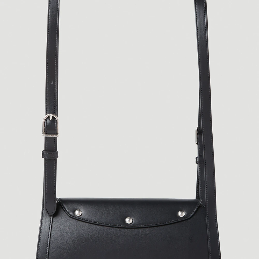 Durazzi Milano Leren Rol Schoudertas Black Dames