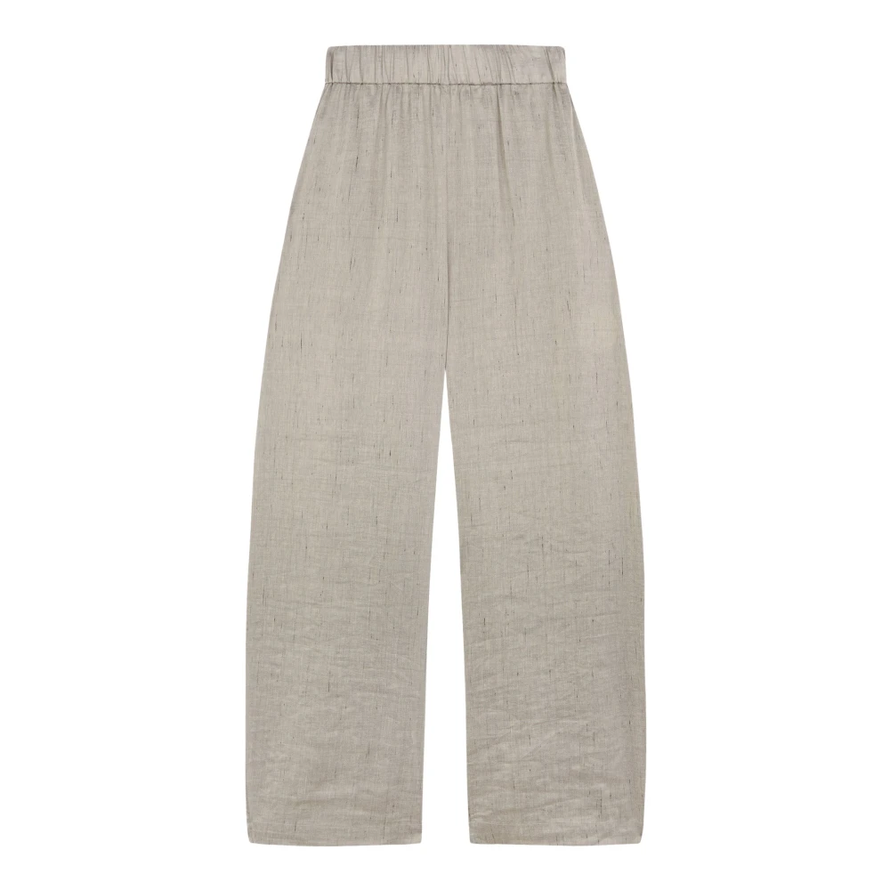 Cortana Women's Gray Wide Trousers - Tapered Trousers - L - Trousers