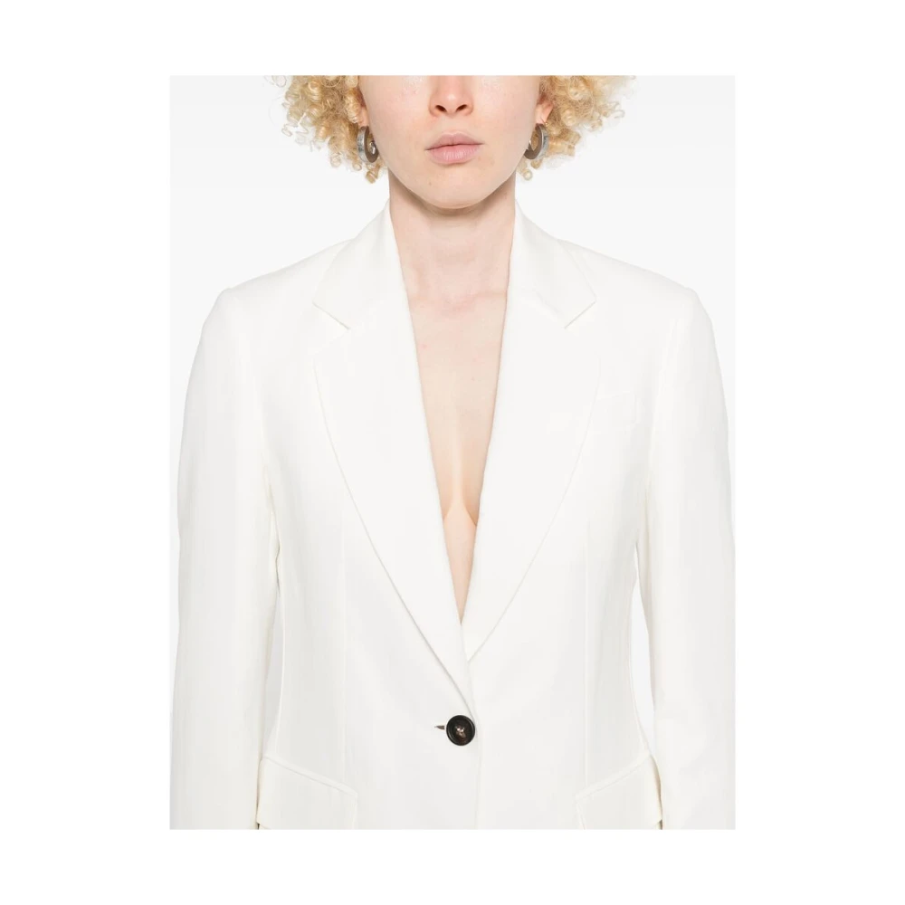 BRUNELLO CUCINELLI Witte Geknoopte Jas met Zakken en Ventilatie White Dames