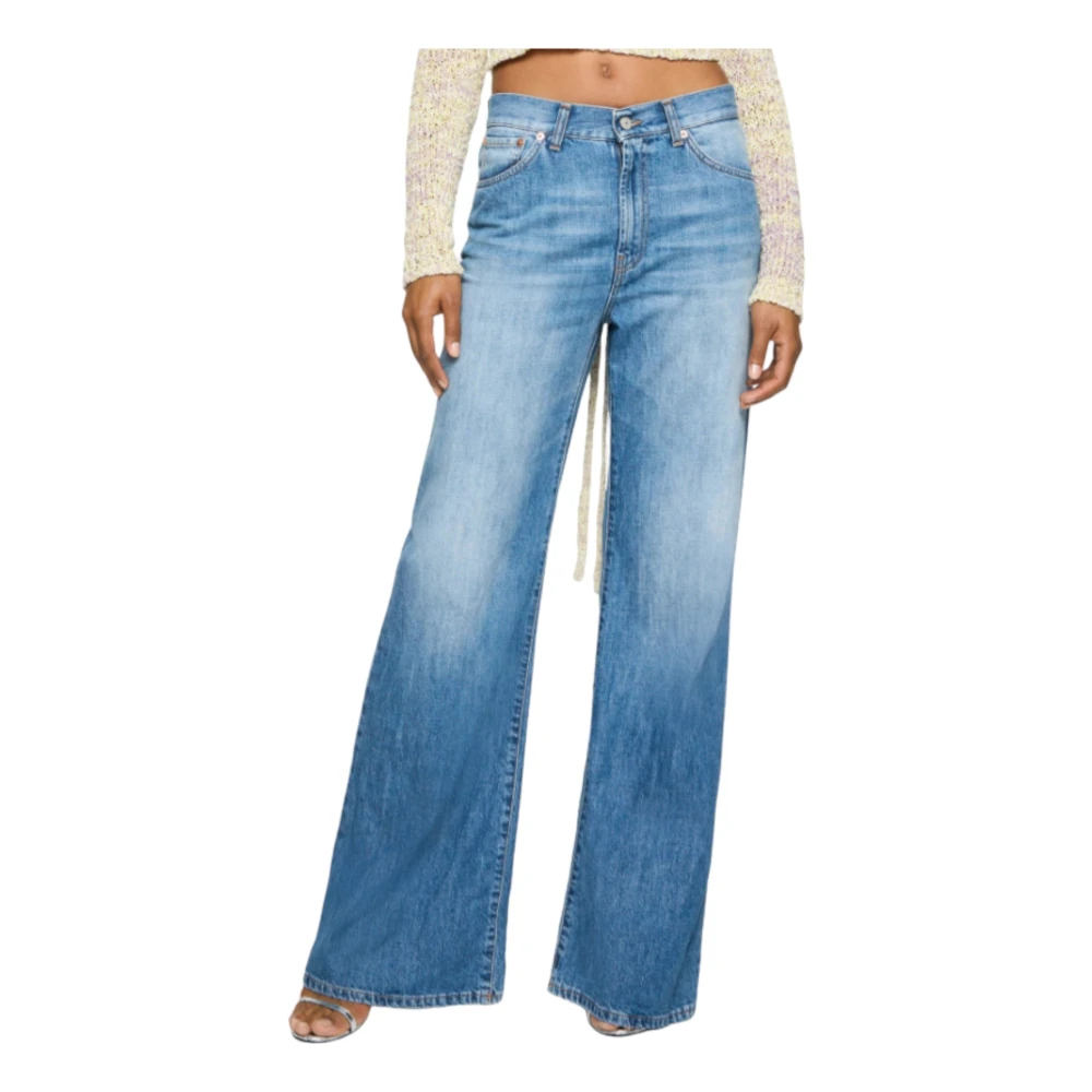 Dondup Wide Leg Amber Jeans Blue Dames