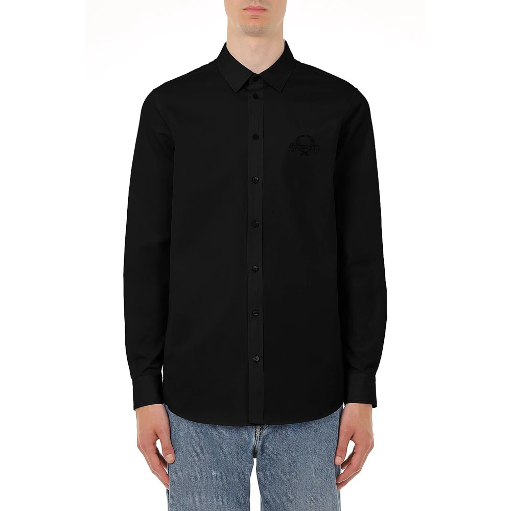 Moschino Men's Black Cotton Regular Fit Shirt