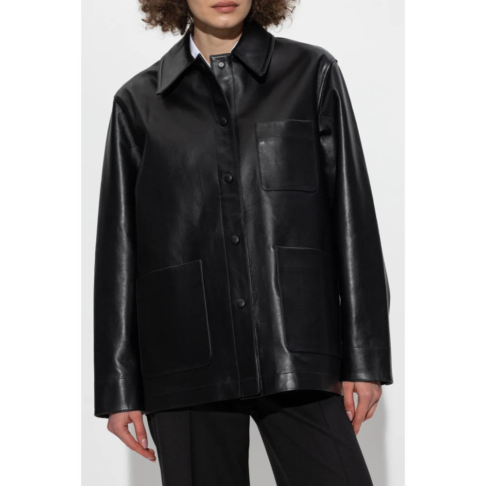 Officine Générale Leren jas Black Dames