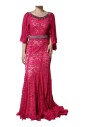 robe-rose-sheath-cristal-avec-ceinture