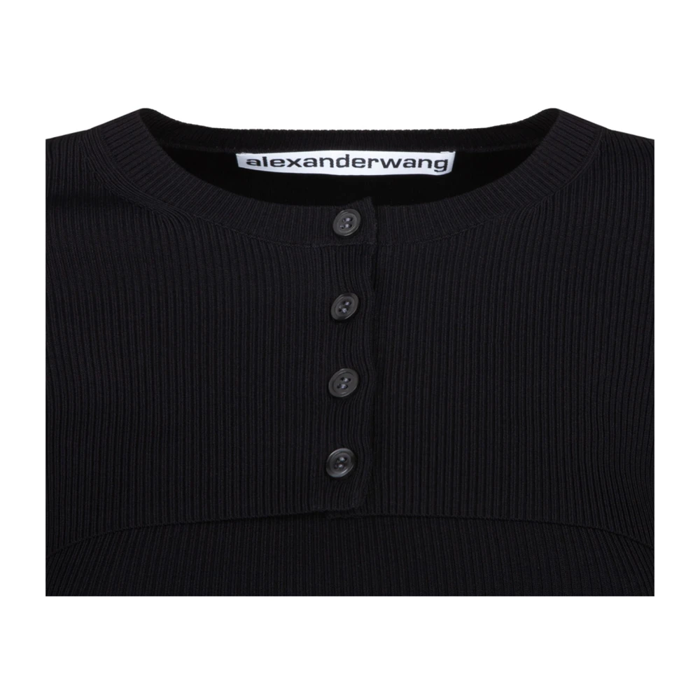 alexander wang Zwart Geribbeld Gebreid Tweedelig Set Black Dames