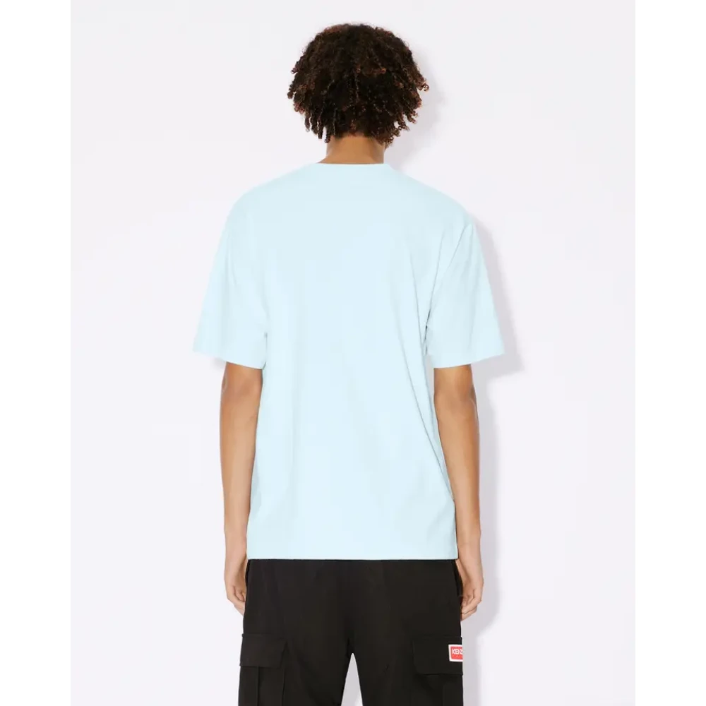 Kenzo Blauwe Bloem Crest T-shirt Blue Heren