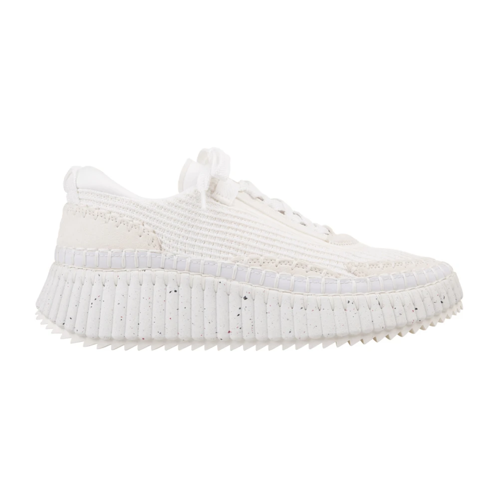 Chloé Witte Sneakers met Nylon Webbing Dames Schoenen