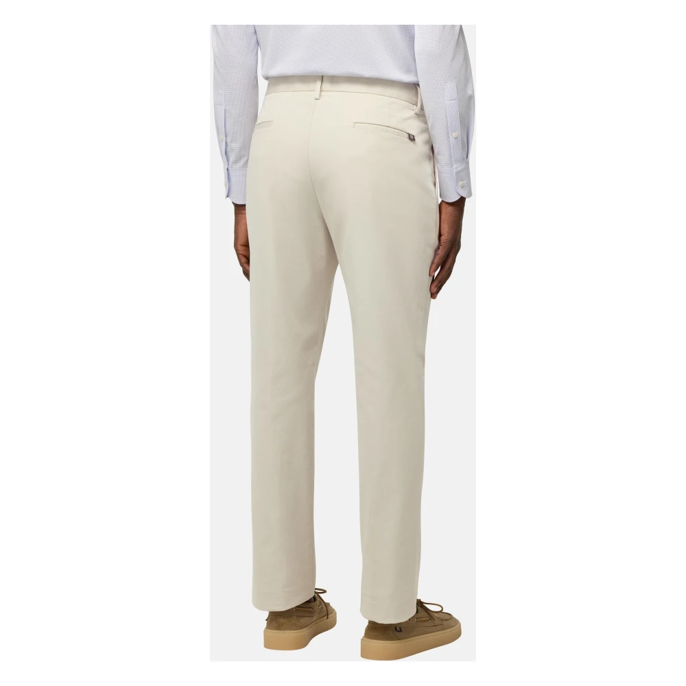 Boggi Milano Stretch Katoenen Broek Beige Heren