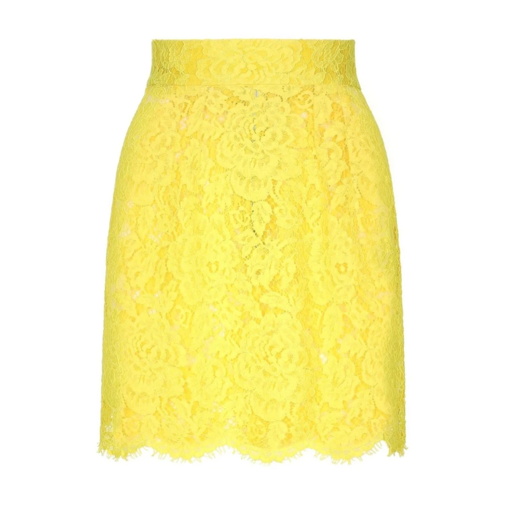 Dolce & Gabbana Gele Korte Rok Yellow Dames