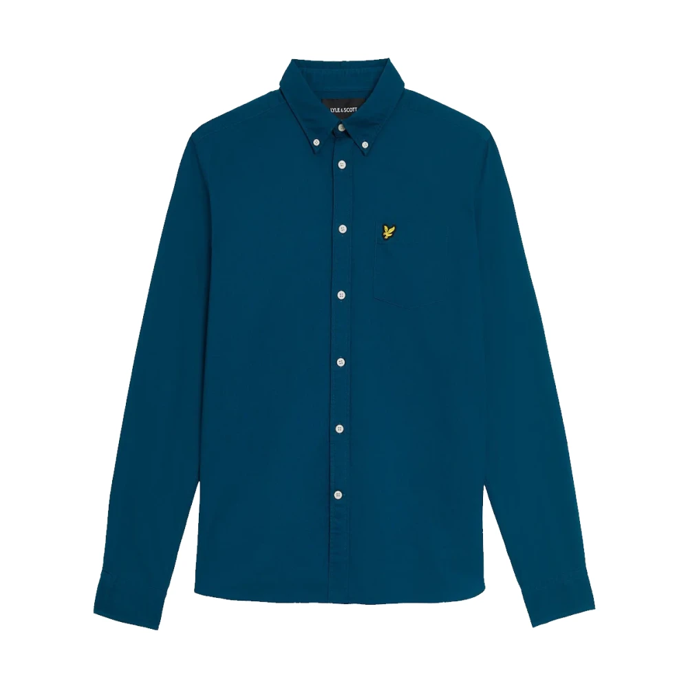 Lyle & Scott Klassisk Oxford Skjorta Navy Blue, Herr