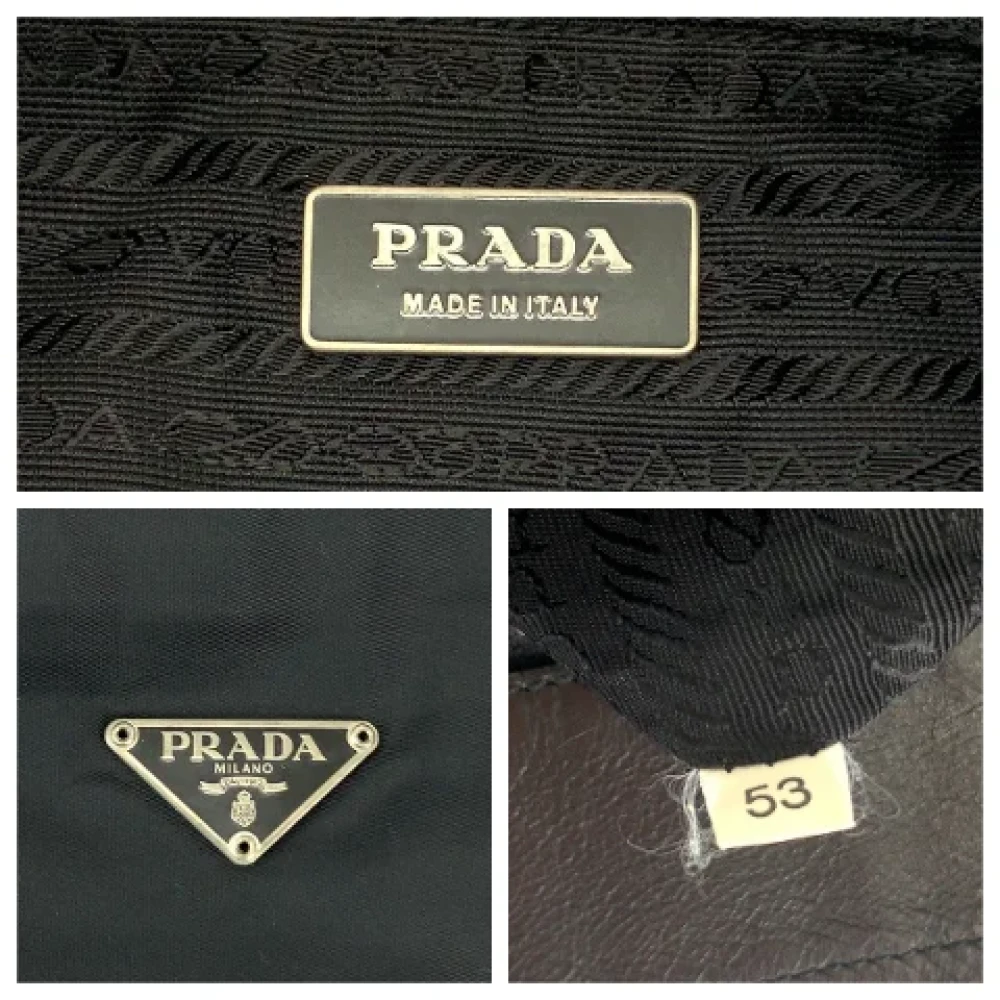 Prada Vintage Pre-owned Canvas crossbody-bags Black Heren