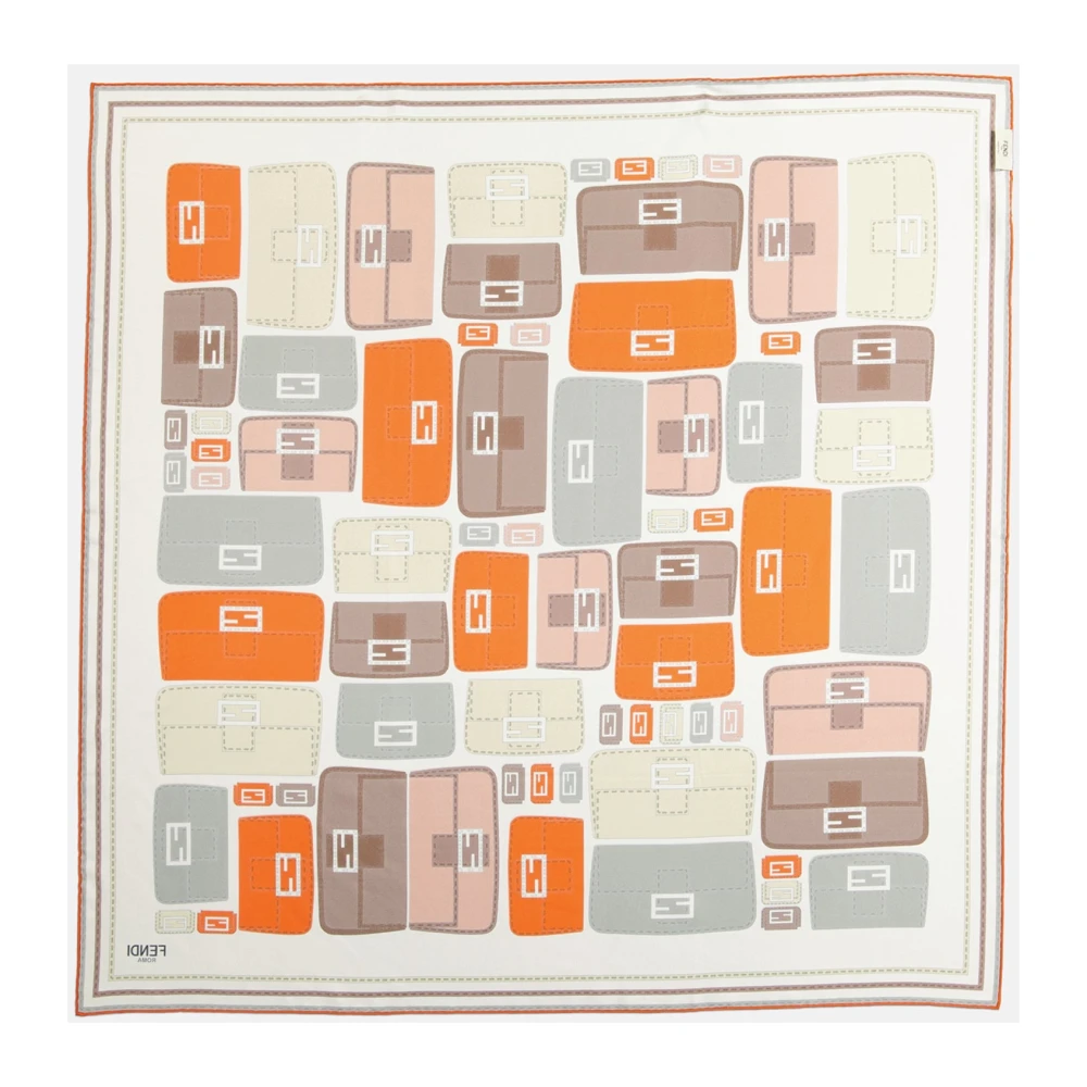 Fendi Zijden Baguette Sjaal Geïnspireerd Grafisch Multicolor Dames