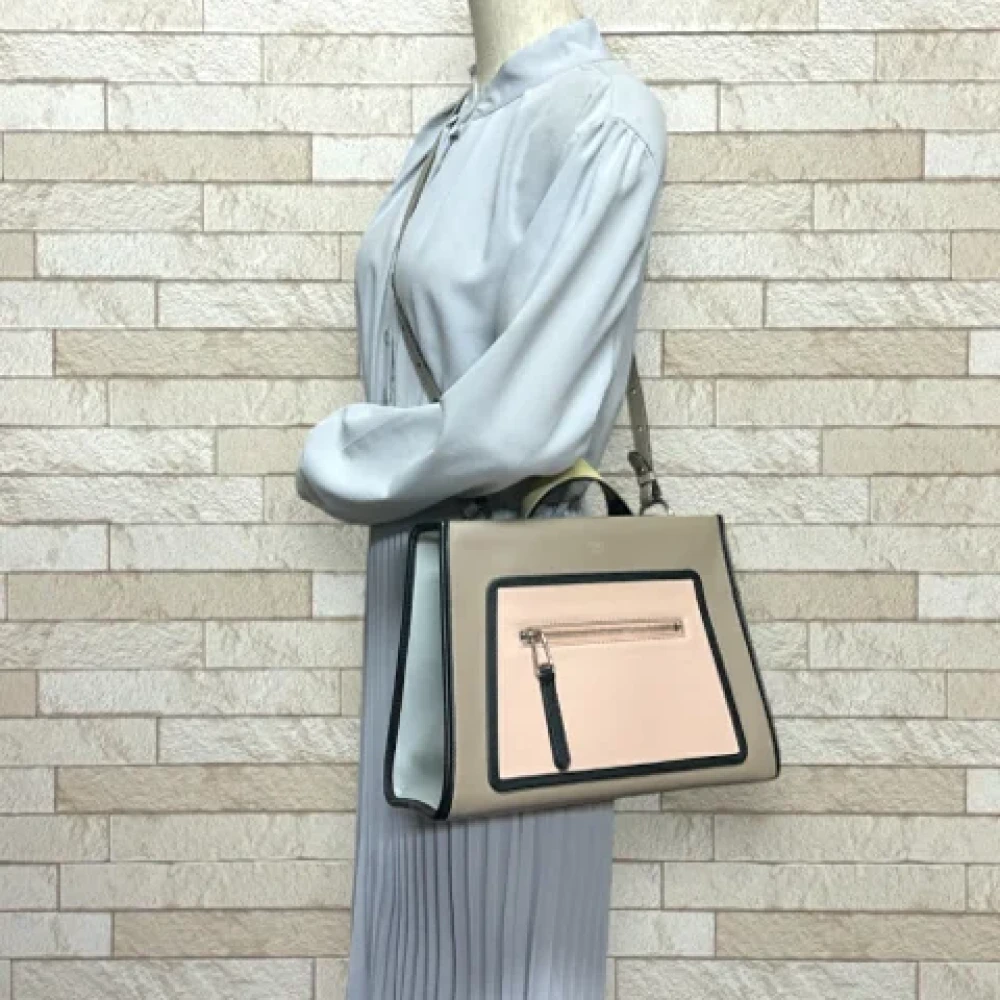 Fendi Vintage Pre-owned Leather fendi-bags Beige Dames