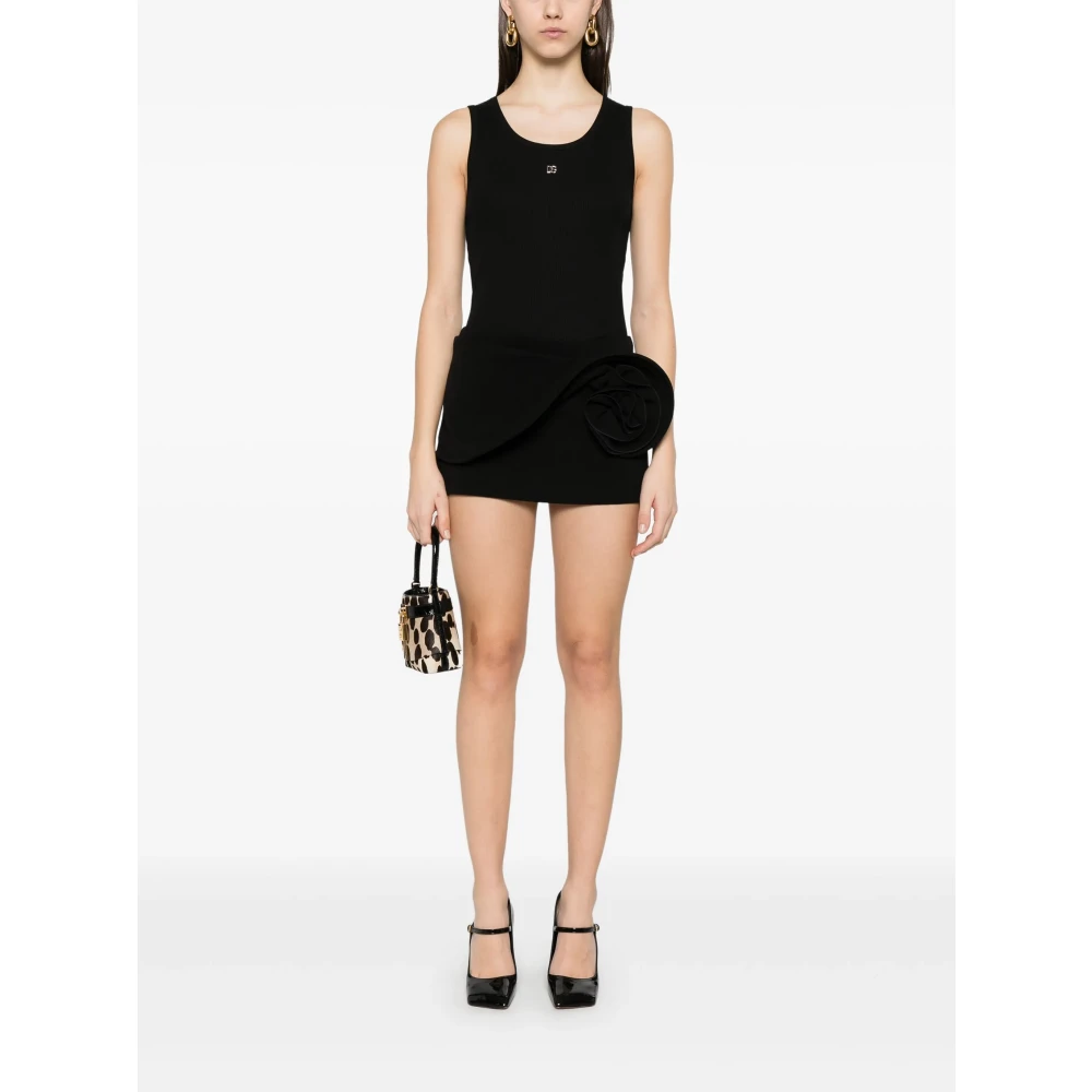 Dolce & Gabbana Zwarte Mouwloze Ronde Hals Shirt Black Dames