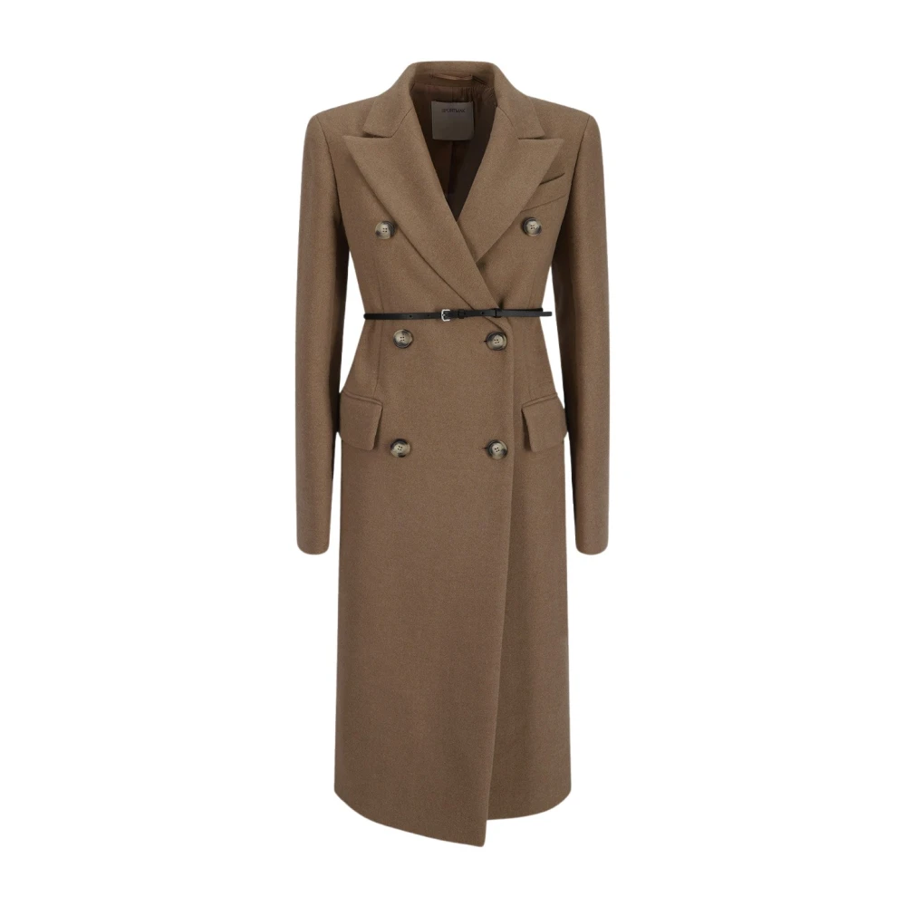 SPORTMAX Wol Kasjmier Ghia Jas Brown Dames