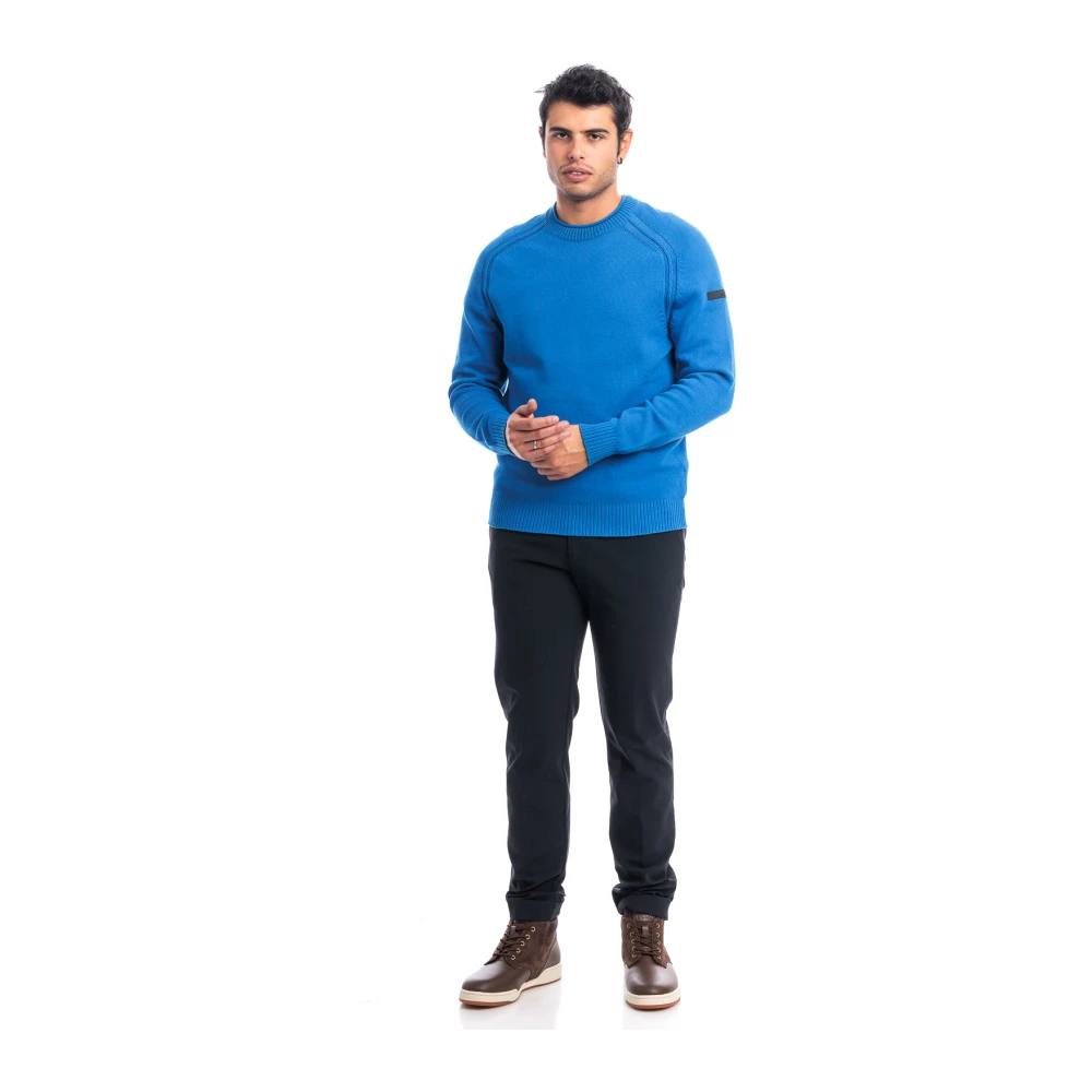 RRD Glad Katoenen Gebreide Trui Blue Heren