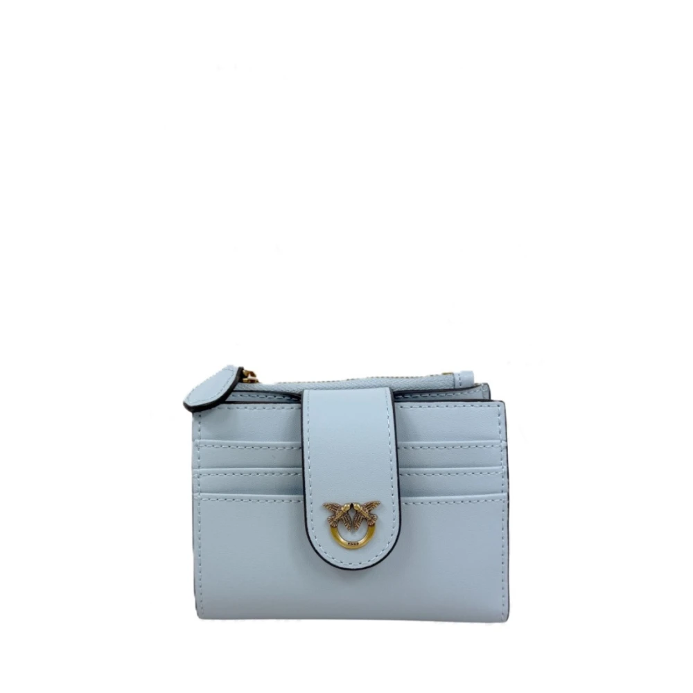 Pinko Women's Blue Wallets & Cardholders, One Size, Small Smooth Leather Wallet