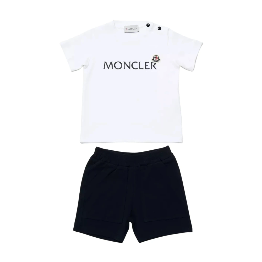 Moncler Bomull T-shirt och Shorts Set White, Unisex