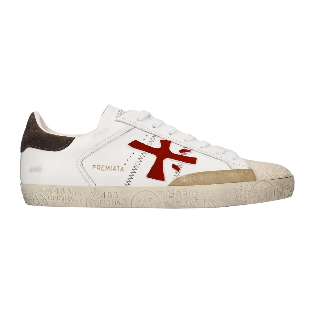 Premiata Men's White Sneakers, 9 Uk, Steven Trainers