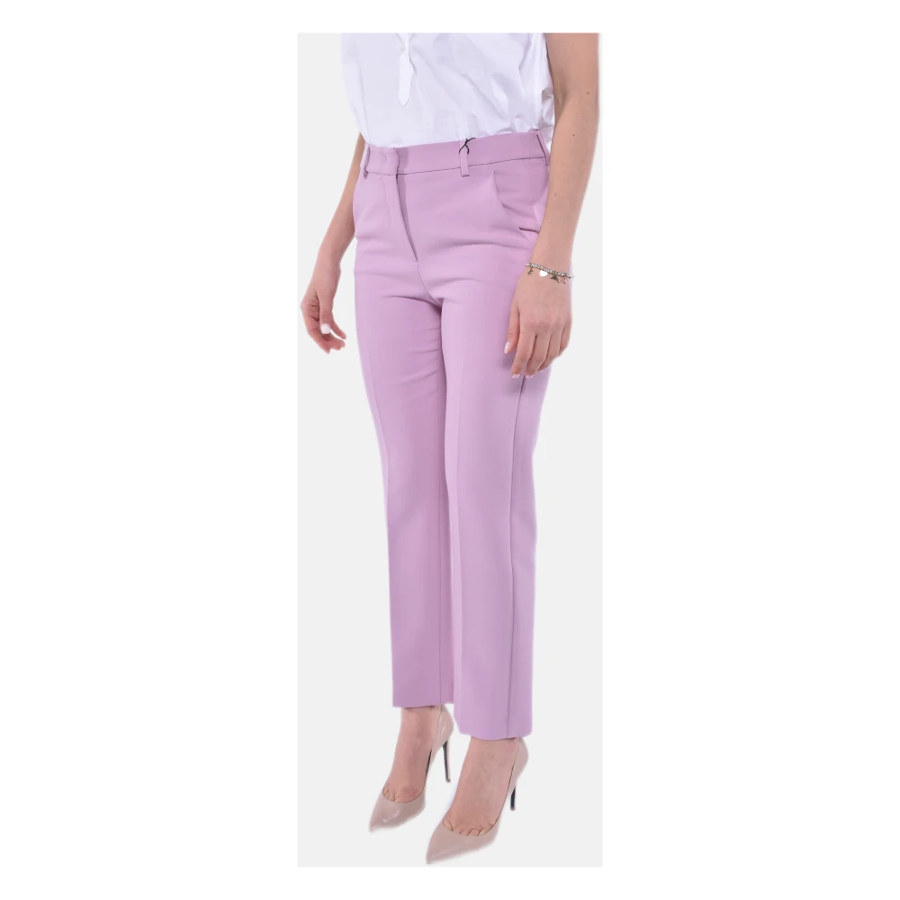 Max Mara Weekend Rechte Pijp Hoge Taille Enkellange Broek Pink Dames