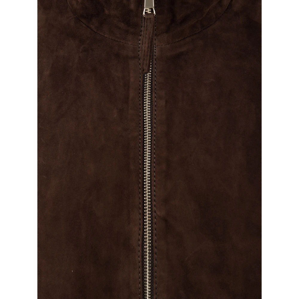 The Jack Leathers Francis Knit Lederen Jas Brown Heren